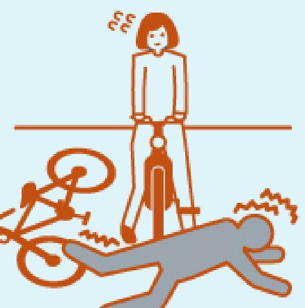 自転車で接触、相手にケガをさせた